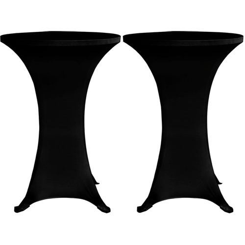 Navlaka za stol za stajanje Ø 70 cm crna rastezljiva 4 kom slika 3