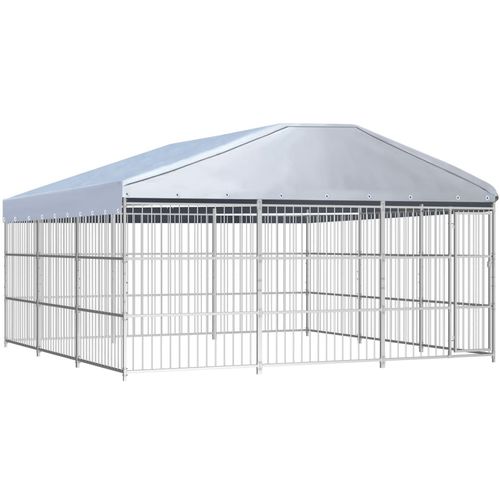 Vanjski kavez za pse s krovom 450 x 450 x 200 cm slika 8