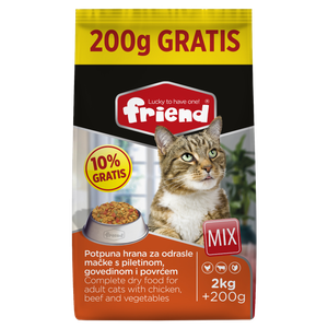 Friend Mix suha hrana za mačke Govedina Piletina Povrće 2kg + 200g