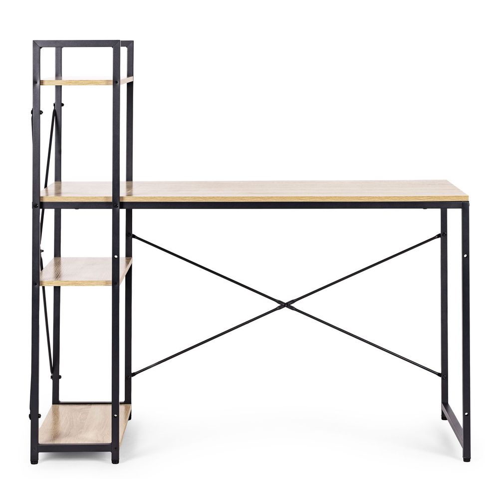 ModernHome uredski stol 120 × 60 cm s policom i 3 police – loft stil slika 4