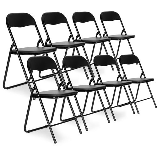 Modernhome set od 8 sklopivih crnih stolica slika 1
