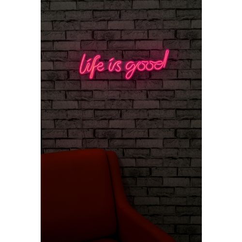 Wallity Ukrasna plastična LED rasvjeta, Life Is Good - Pink slika 2