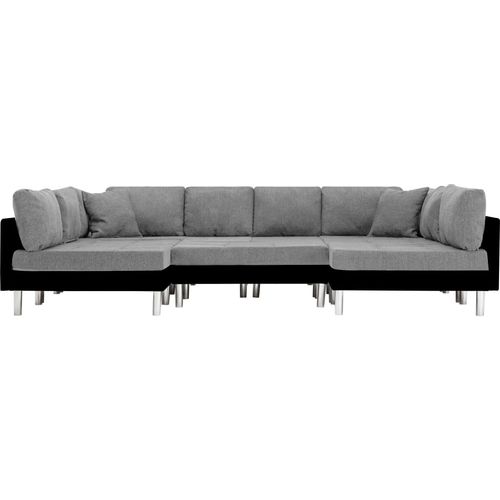 Modularna sofa od umjetne kože crna slika 11