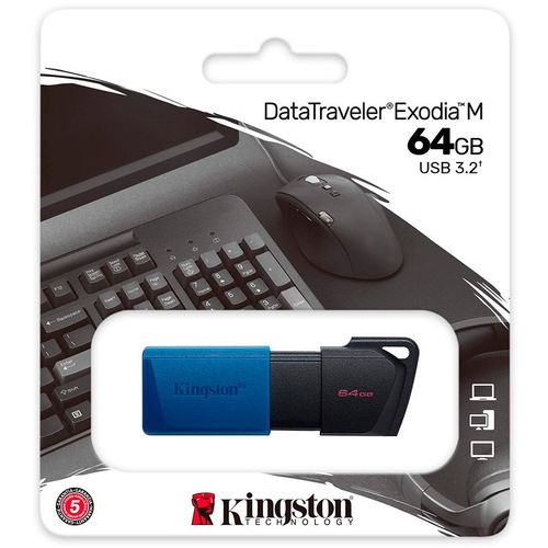 Kingston 64GB USB3.2 Gen 1 DataTraveler Exodia M (Black + Blue) slika 3