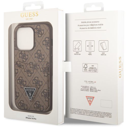 Guess Futrola za iPhone 14 Pro 4G DOUBLE CARD TRIANGLE BROWN slika 2