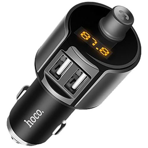 hoco. FM modulator, BT handsfree, 12 V/24 V, 2 x USB 2,4 A - E19 Smart, BT, FM, Charger slika 4