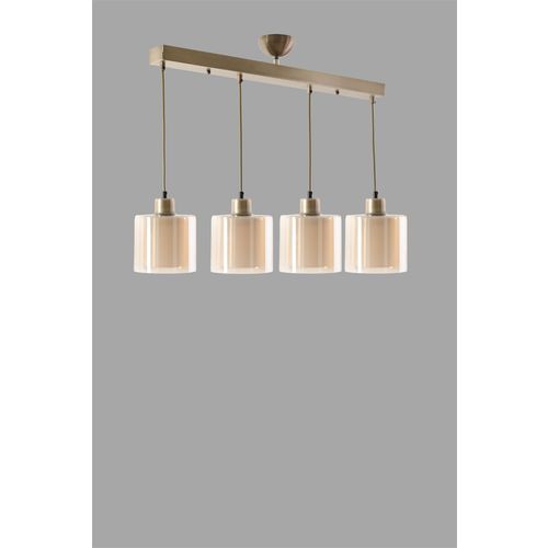 Yeni Sahra 4 Lü Sıralı Eskitme Sarkıt Copper Chandelier slika 3