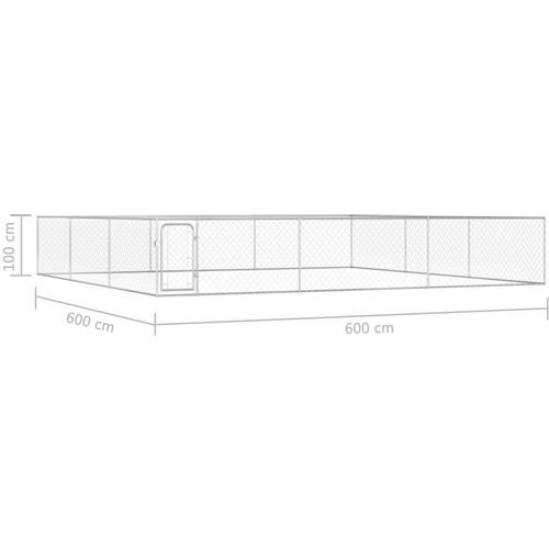 Vanjski kavez za pse od pocinčanog čelika 6 x 6 x 1 m slika 12