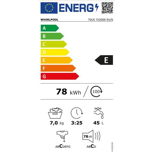 Whirlpool TDLR 7220SS EU/N veš mašina sa gornjim punjenjem, 6th Sense, 7 kg, 1200 rpm, širina 40 cm slika 13