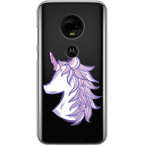 Torbica Silikonska Print Skin za Motorola Moto E7 Purple Unicorn slika 1