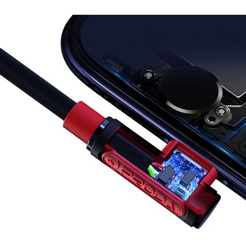 Proda Sparta USB - 2x Lightning / USB Typ C kutni kabel 5A 1m slika 3