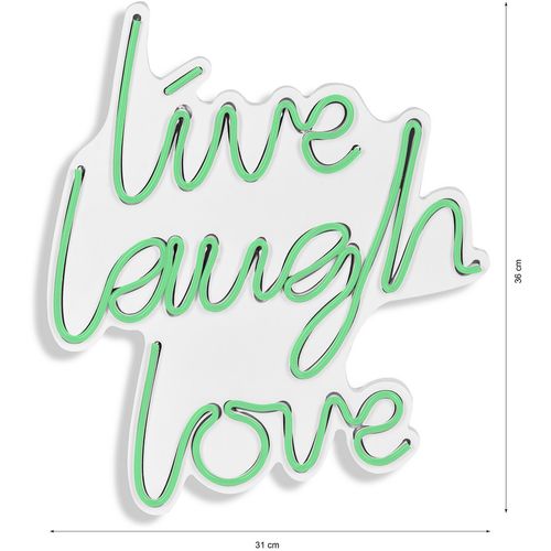 Wallity Ukrasna plastična LED rasvjeta, Live Laugh Love - Green slika 8