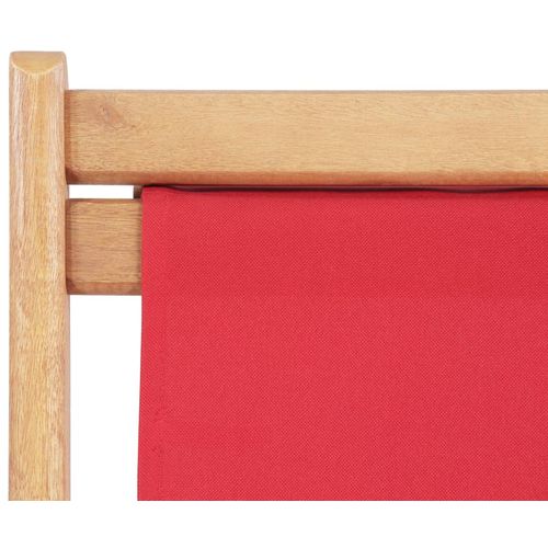Sklopiva ležaljka za plažu od tkanine s drvenim okvirom crvena slika 6