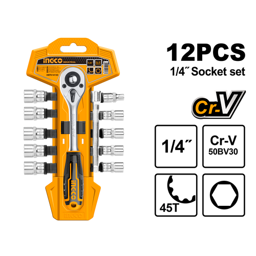 INGCO 12-delni set nasadnih ključeva 1/4” HKTS14122 slika 1