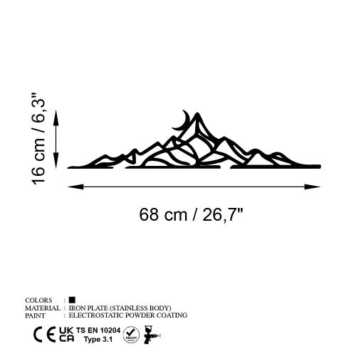 Dekorativni Metalni Zidni Ukras 'Landscape 2 Black' slika 6