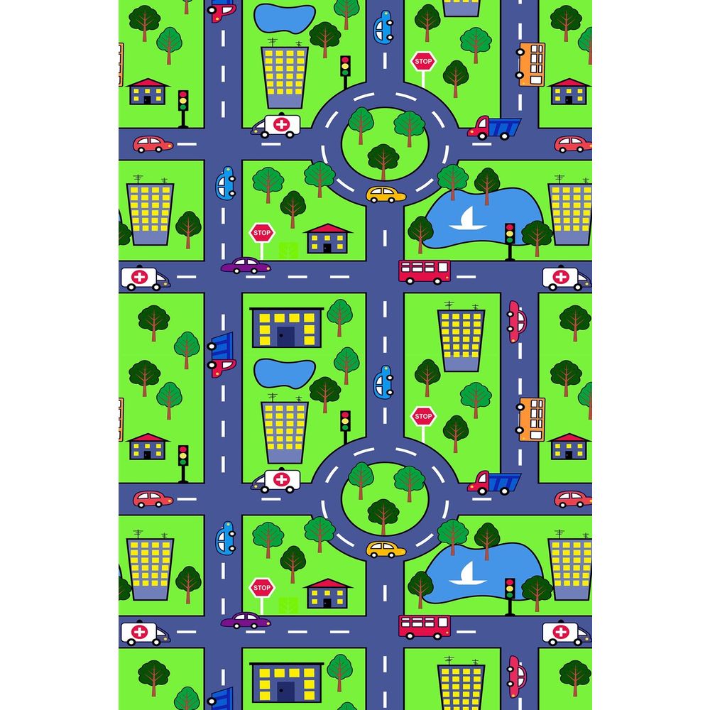 Dječji tanki tepih "Gradske ulice" (60 x 100 cm) (Hmnt458) - digitalni print slika 2