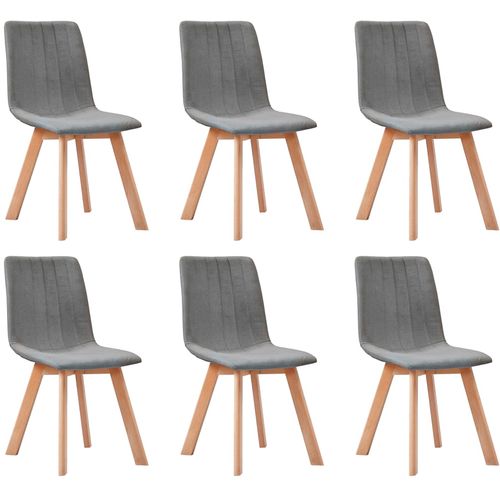 Blagovaonske stolice od tkanine 6 kom svjetlosive slika 1