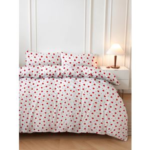 Double quilt cover set (DE) Love Heart, colours: red, white