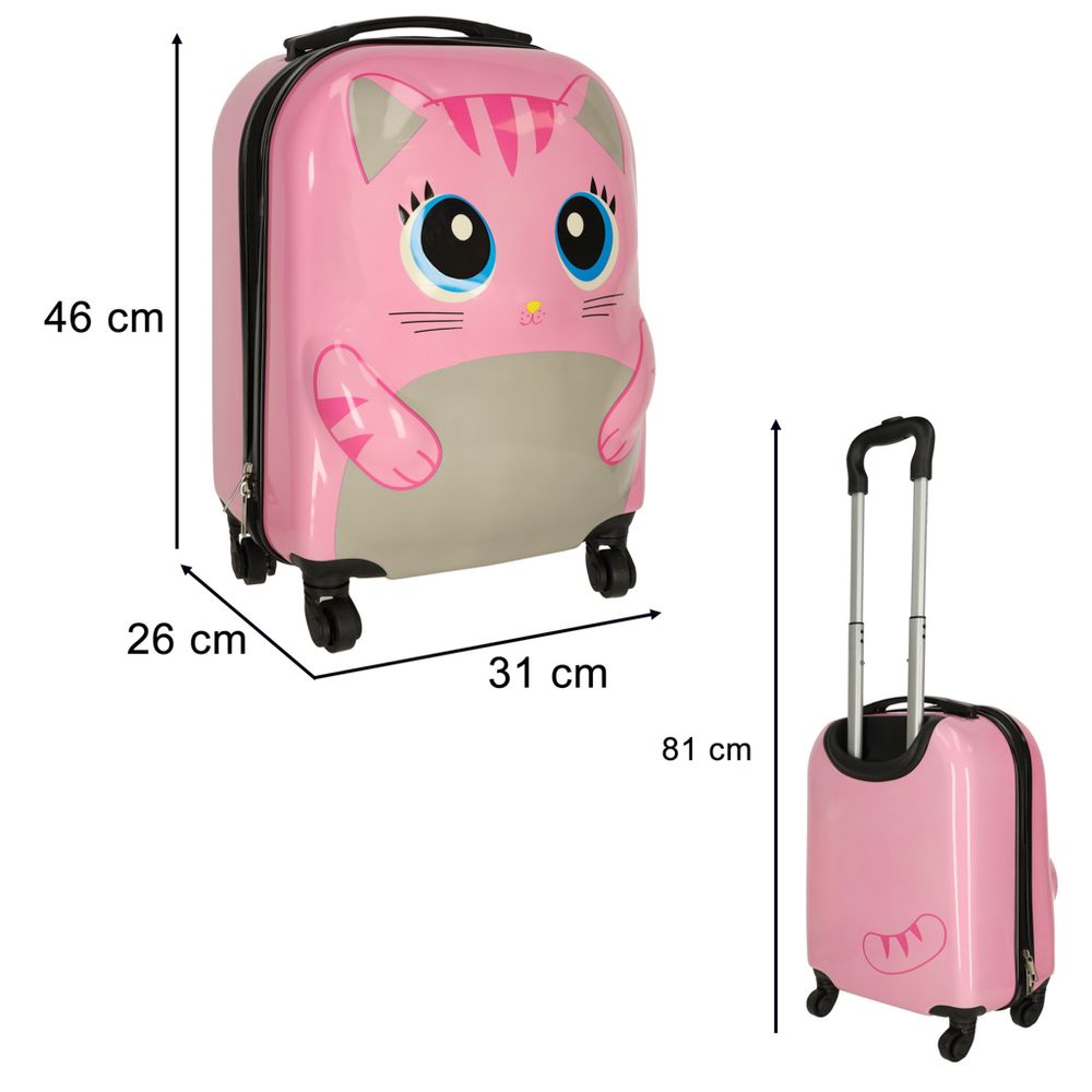 Putni kovčeg za djecu, pink mačka slika 6