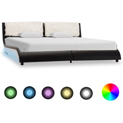 Okvir za krevet od umjetne kože LED crno-bijeli 160 x 200 cm slika 27