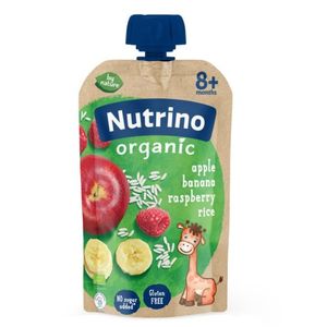 Nutrino  Organski pauč jabuka, banana,malina, pirinač 8+meseci,  100g