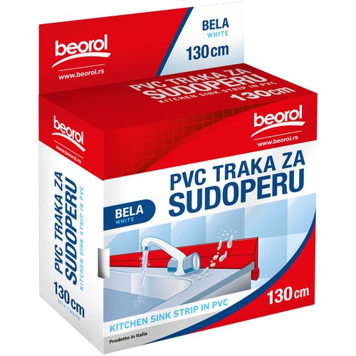 Beorol PVC traka za sudoperu 130cm, bijela slika 2