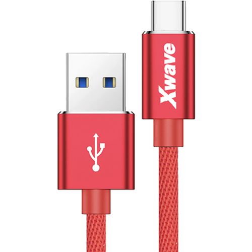 Xwave Kabl USB Tip-C 3.0 muški na Tip-C 3.1 muški 1.2M 3A,aluminium,upleteni,crveni slika 2