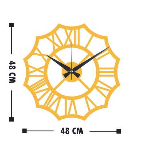 Wallity Ukrasni metalni zidni sat, Metal Wall Clock 23 - Gold slika 3