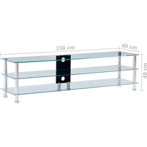 TV stalak od kaljenog stakla prozirni 150 x 40 x 40 cm slika 29