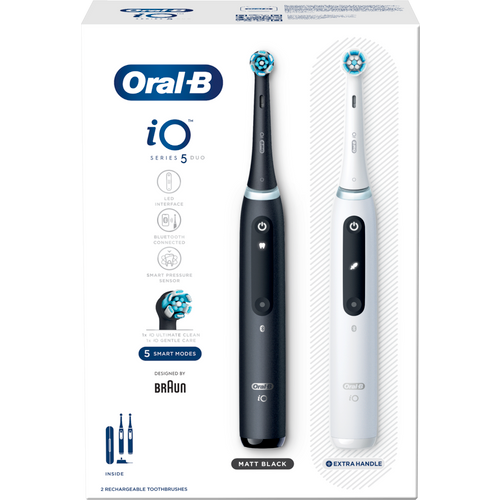 Oral-B iO5 Duo Paket 1+1, Električne četkice za zube, Crna+Bela slika 7