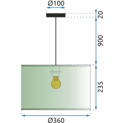 TOOLIGHT Viseća svjetiljka Blue Gold 36cm APP953-1CP slika 12