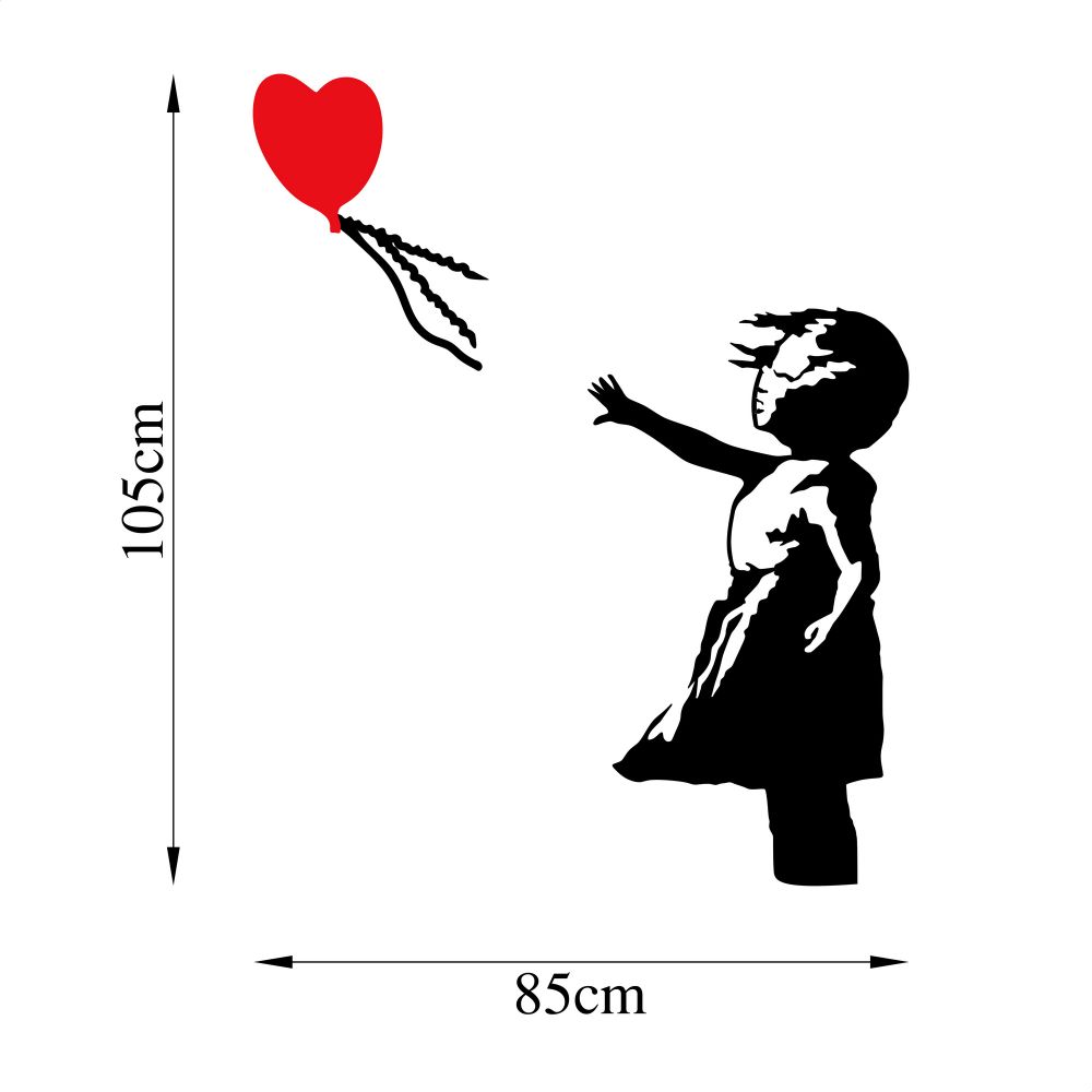 Decorative metal wall accessory Banksy - 13, colours: black, red slika 6