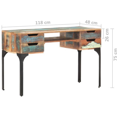 Radni stol 118 x 48 x 75 cm od masivnog obnovljenog drva slika 12