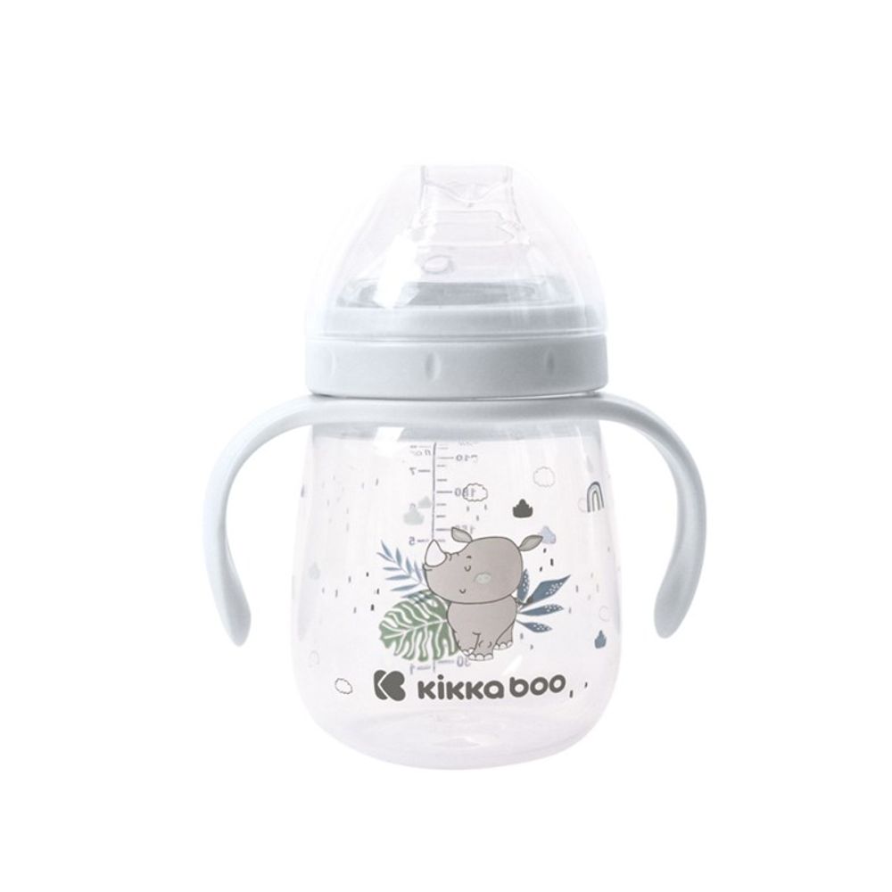 Kikka Boo Flašica/Čaša sa silikonskim grlom Savanna 240ml 6m+ Blue slika 1