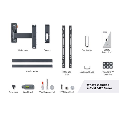 Vogels TVM3423, zidni nosač za ekrane od 32"-65", nagib do 20° pomak 120°, 25kg slika 6