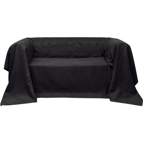 130896 Micro-suede Couch Slipcover Anthracite 210 x 280 cm slika 11