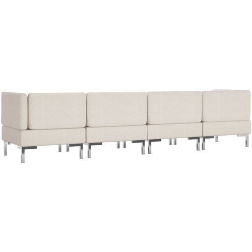 4-dijelni set sofa od tkanine krem slika 12
