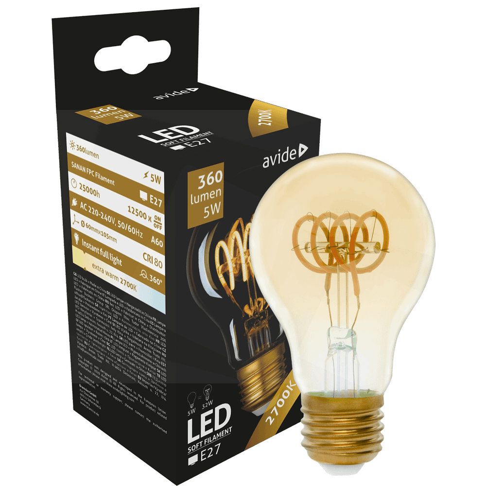 Avide Sijalica, LED 5W, E27, 2700K, 360°, 230V AC - Globe 5W E27 slika 1