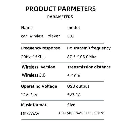 FM transmiter C33 USB, PD, QC 3.0 Bluetooth 5.0, RGB, handsfree crni slika 10