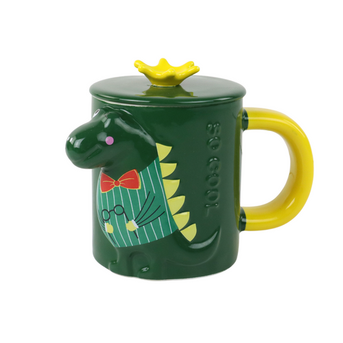 Zelena šalica za čaj s dinosaurima 400ml slika 2