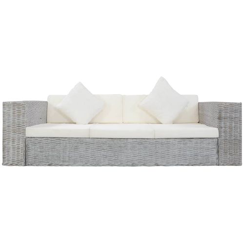 2-dijelni set sofa od prirodnog ratana s jastucima sivi slika 24