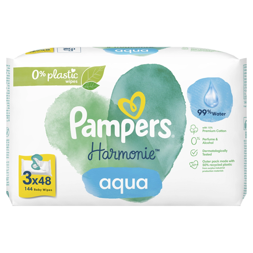 Pampers vlažne maramice Harmonie Aqua 3x48 kom slika 1