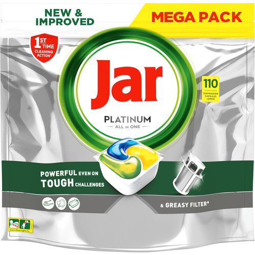 Jar tablete za pranje posuđa All-in-one Platinum Lemon MEGA PACK 110 kapsula xxl slika 1