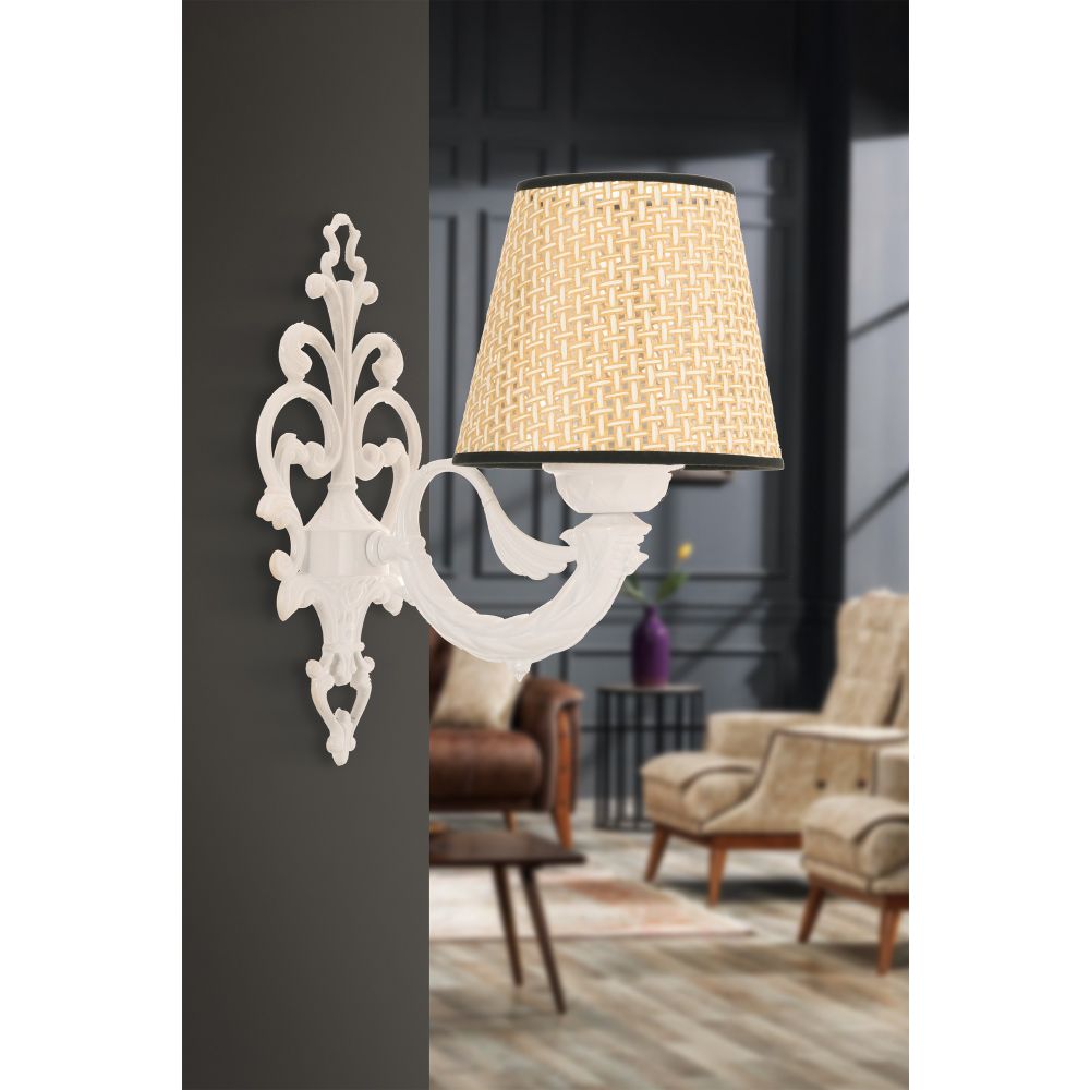Lampa za zid Lily Coral - Prirodna, bijela slika 2