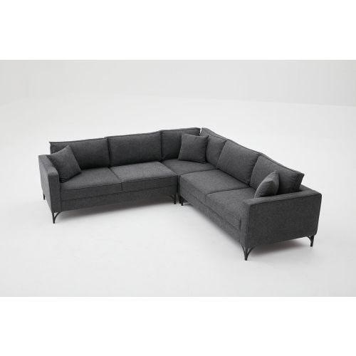 Atelier Del Sofa Kutna garnitura, Antracit Crno, Berlin - Anthracite, Black slika 4