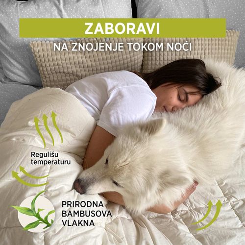 Letnji pokrivač Bamboo sa bambusovim vlaknima white 250x200 cm slika 3