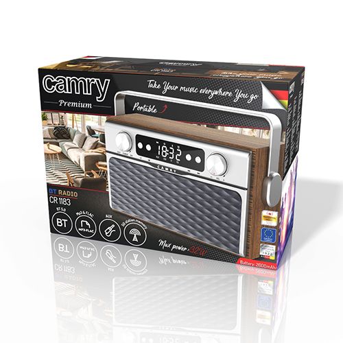 Camry CR 1183 radio s Bluetoothom 5.0 / FM / USB / AUX / SD slika 3