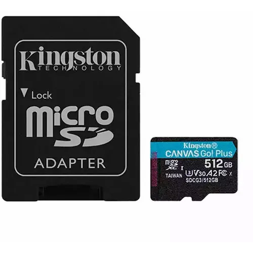 SD Card 512GB Kingston Canvas Go! Plus sa adapterom SDCG3/512GB slika 1
