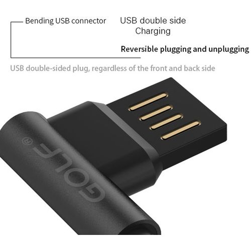 USB kabl tip C 1m 90° GOLF GC-48T crni slika 2