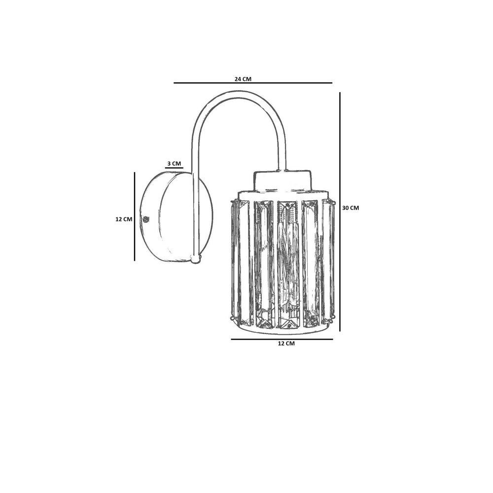 Opviq Zidna lampa 762, crna slika 4